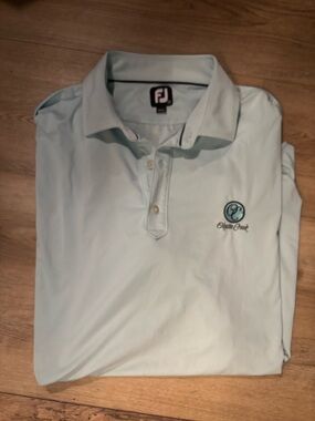FootJoy Oyster Creek Light Blue Performance Polo Mens L Blue